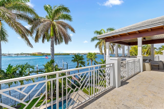 balcony with a water view