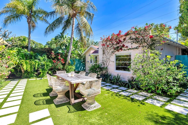 426 30th St, West Palm Beach, FL 33407 - back of house with stucco siding, fence, and a lawn