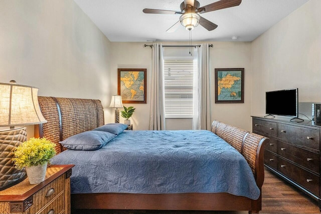 2999 Dovedale Ct, Wellington, FL 33414 - bedroom featuring dark wood-style floors and a ceiling fan