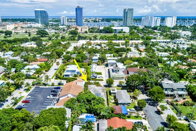 birds eye view of property featuring a view of city