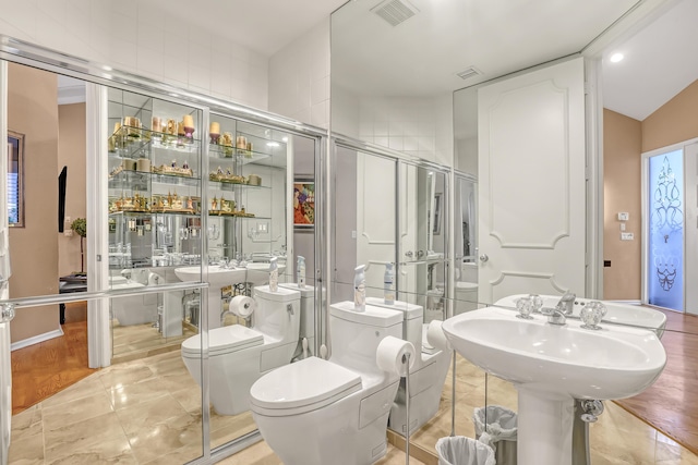 6308 Crystal View Ln, Boynton Beach, FL 33437 - bathroom featuring toilet, visible vents, and recessed lighting