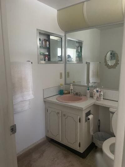 bathroom with toilet and vanity
