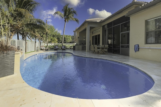 1289 Beacon Cir, Wellington, FL 33414 - view of pool featuring a patio and a fenced backyard