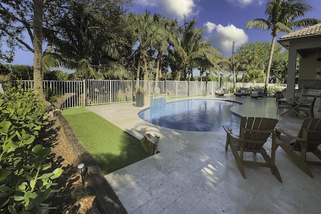 1289 Beacon Cir, Wellington, FL 33414 - view of pool with a patio and a fenced backyard