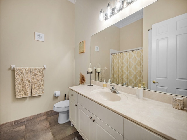 1289 Beacon Cir, Wellington, FL 33414 - bathroom with vanity, toilet, and crown molding