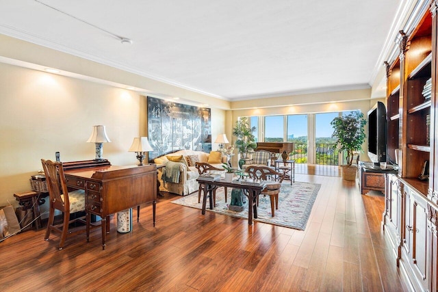 400 Seasage Dr Unit 904, Delray Beach, FL 33483 - living area with ornamental molding and wood finished floors
