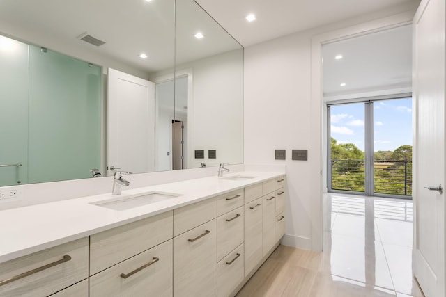 4240 NW 17th Ave, Boca Raton, FL 33431 - full bath with double vanity, baseboards, and recessed lighting