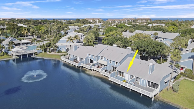 213 Ocean Dunes Cir, Jupiter, FL 33477 - drone / aerial view with a water view and a residential view