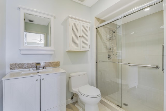 213 Ocean Dunes Cir, Jupiter, FL 33477 - full bath featuring toilet, vanity, visible vents, and a shower stall