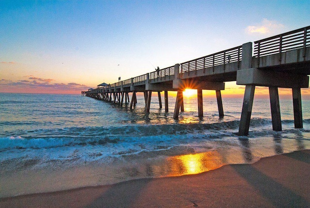 213 Ocean Dunes Cir, Jupiter, FL 33477 - dock area featuring a pier and a water view