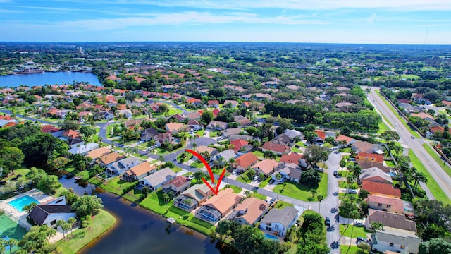 12693 Coral Breeze Dr, Wellington, FL 33414 - aerial view with a water view and a residential view