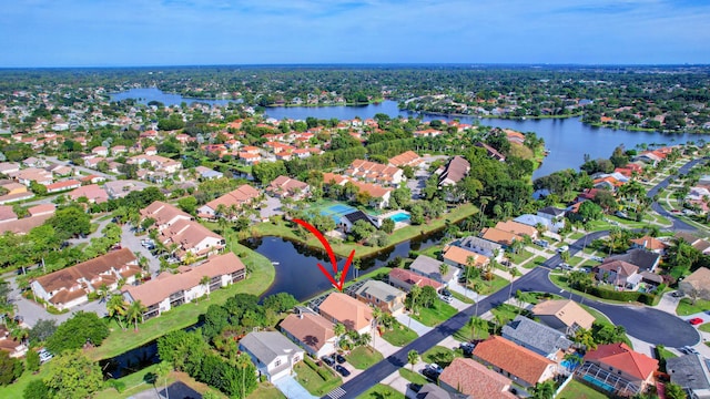 12693 Coral Breeze Dr, Wellington, FL 33414 - drone / aerial view with a residential view and a water view