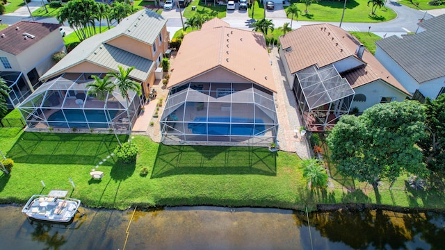 12693 Coral Breeze Dr, Wellington, FL 33414 - bird's eye view with a residential view and a water view