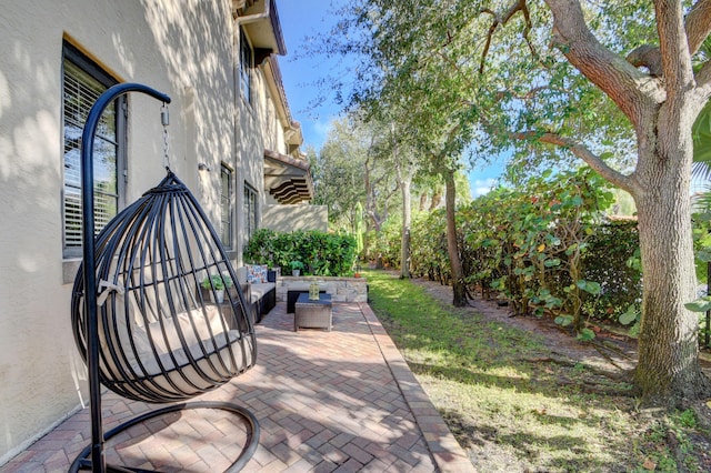 view of patio featuring an outdoor hangout area