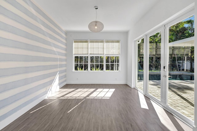 view of unfurnished sunroom