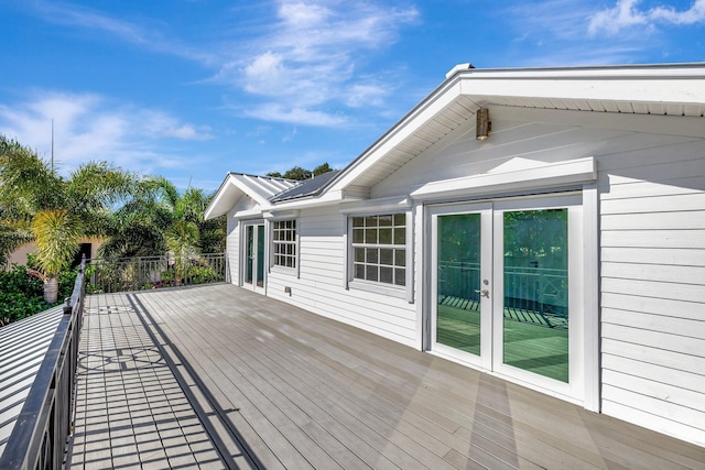 deck with french doors