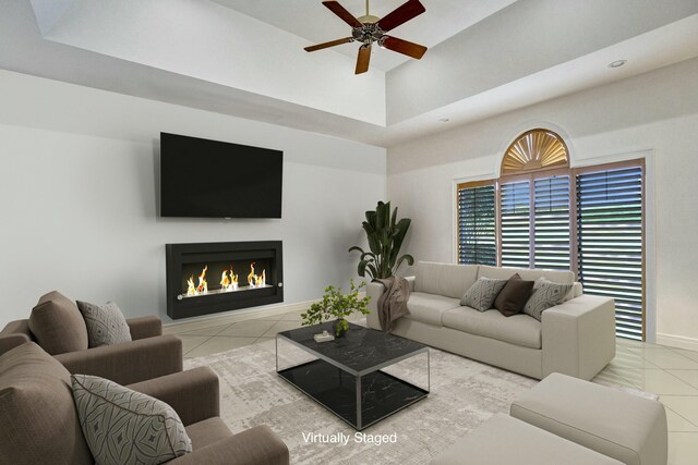 living area featuring ornate columns, high vaulted ceiling, visible vents, and recessed lighting