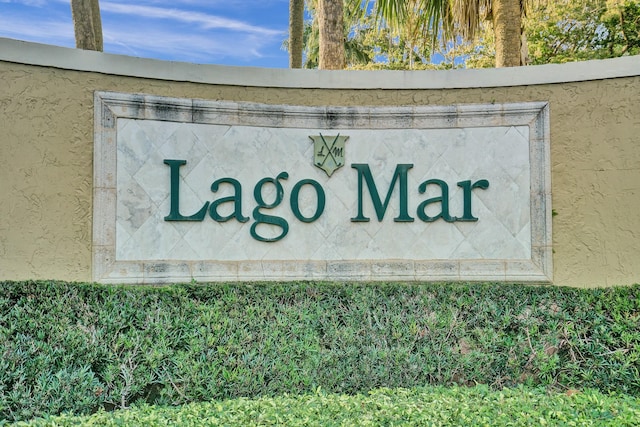 view of community sign