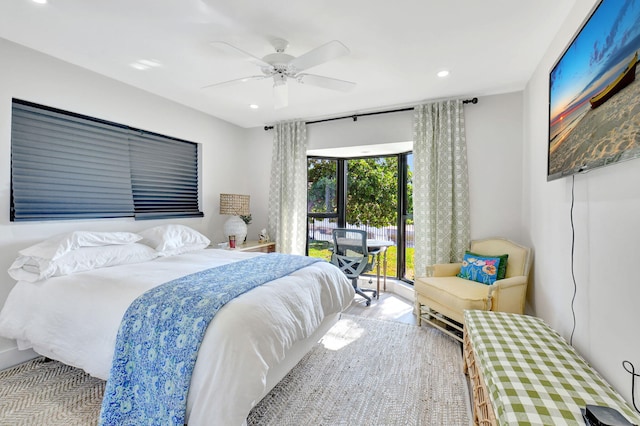 4730 S Lake Dr, Boynton Beach, FL 33436 - bedroom with recessed lighting and a ceiling fan