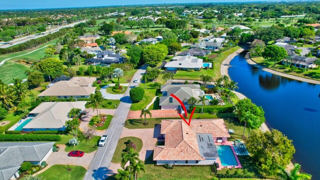 4730 S Lake Dr, Boynton Beach, FL 33436 - birds eye view of property with a residential view and a water view
