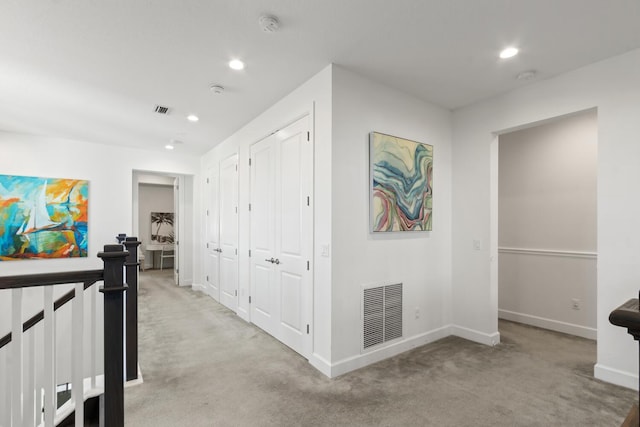 8451 Grand Prix Ln, Boynton Beach, FL 33472 - corridor featuring recessed lighting, light carpet, and visible vents
