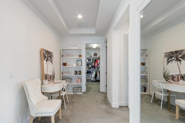 8451 Grand Prix Ln, Boynton Beach, FL 33472 - sitting room with baseboards, visible vents, carpet flooring, and a raised ceiling
