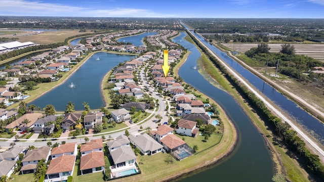 8451 Grand Prix Ln, Boynton Beach, FL 33472 - bird's eye view with a residential view and a water view