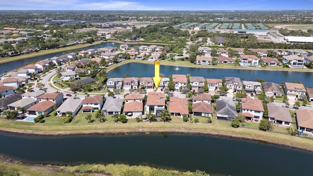 8451 Grand Prix Ln, Boynton Beach, FL 33472 - aerial view featuring a residential view and a water view