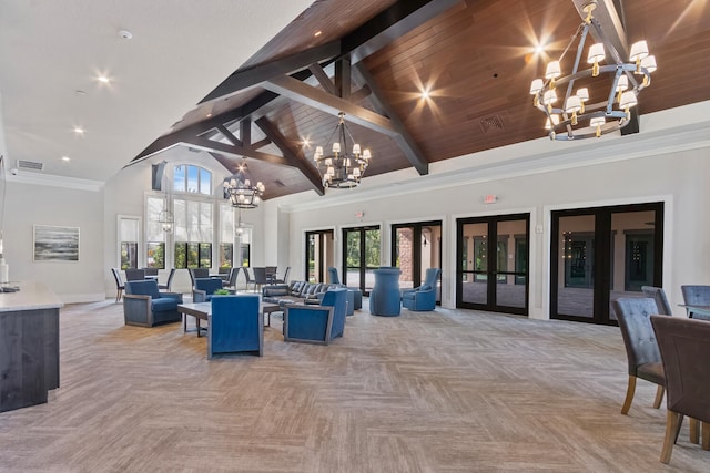 8451 Grand Prix Ln, Boynton Beach, FL 33472 - interior space featuring french doors, a ceiling fan, outdoor lounge area, and visible vents