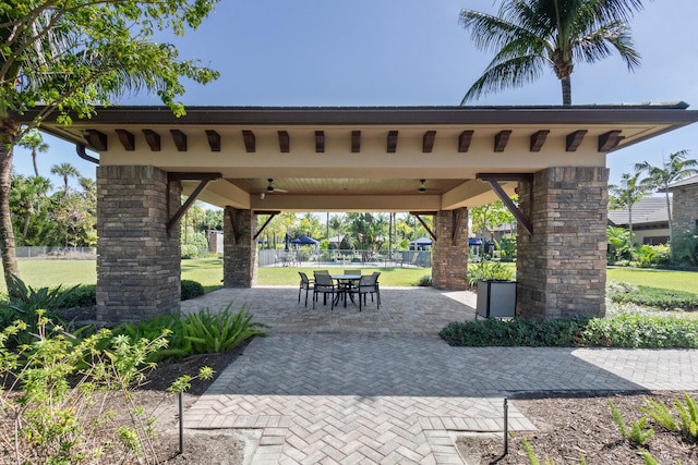 8451 Grand Prix Ln, Boynton Beach, FL 33472 - view of community with a lawn, a gazebo, and a patio