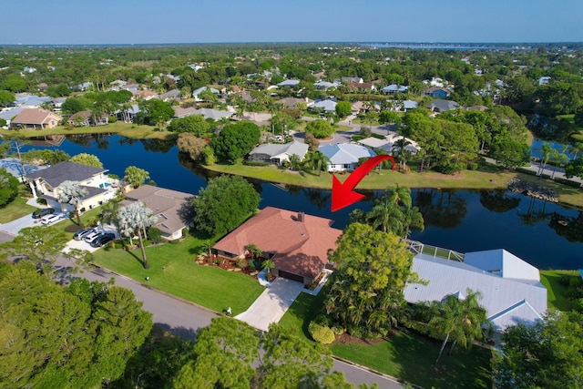 1919 SW Little Oak Trl, Palm City, FL 34990 - aerial perspective of suburban area with a large body of water