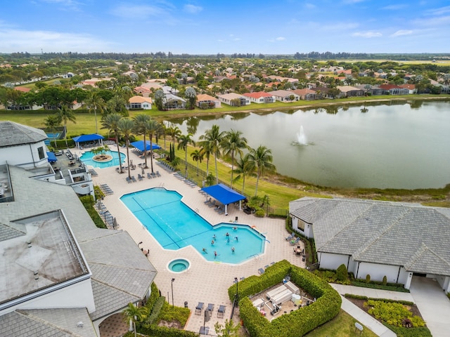 8047 Brindisi Ln, Boynton Beach, FL 33472 - community pool with a water view and a patio