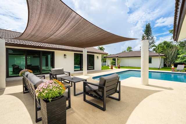 420 SW 128th Ave, Miami, FL 33184 - pool with an outdoor hangout area and a patio area
