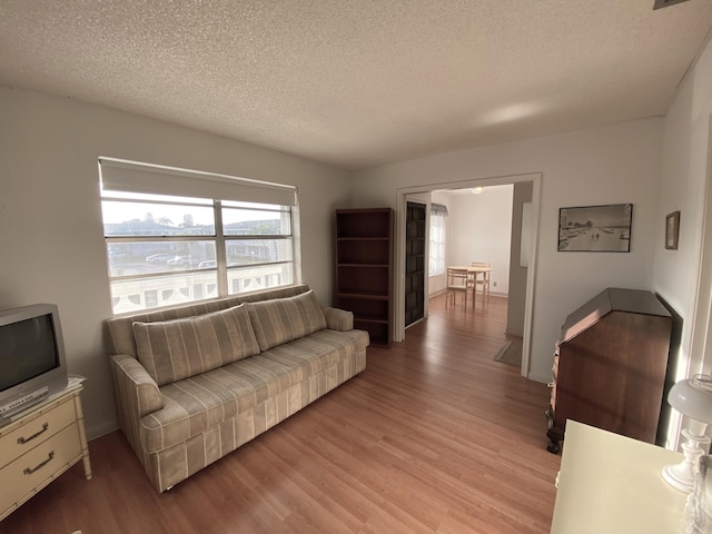 2721 SW 15th St Unit 202, Delray Beach, FL 33445 - living area with light wood-style flooring and a textured ceiling