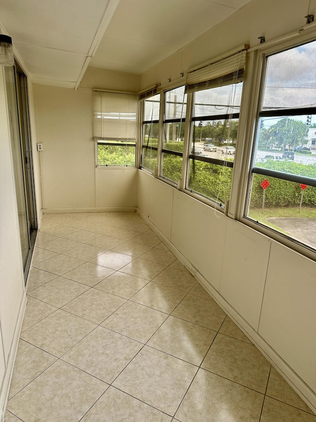 view of unfurnished sunroom