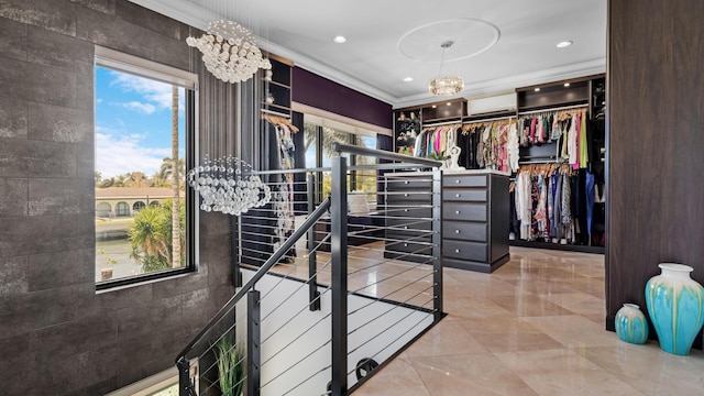 1526 SE 11th St, Deerfield Beach, FL 33441 - walk in closet featuring an inviting chandelier and marble finish floor