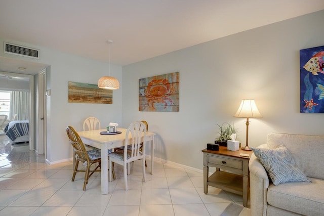 95 N N Blvd Unit 2B, Boynton Beach, FL 33435 - dining space featuring baseboards, visible vents, and light tile patterned floors
