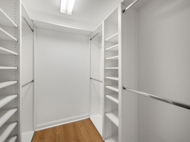 spacious closet with wood finished floors