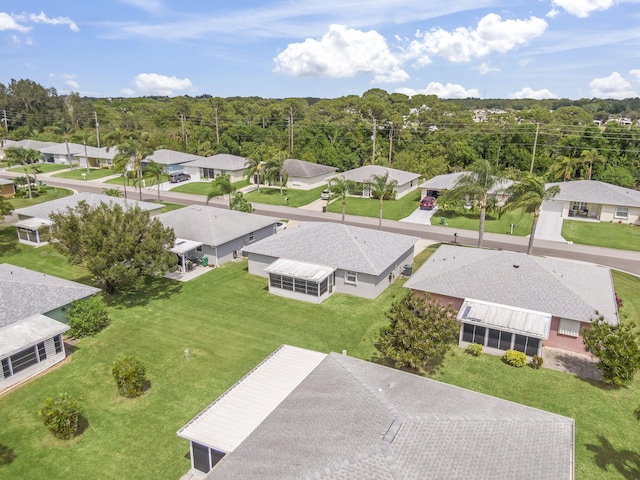 aerial view with a residential view