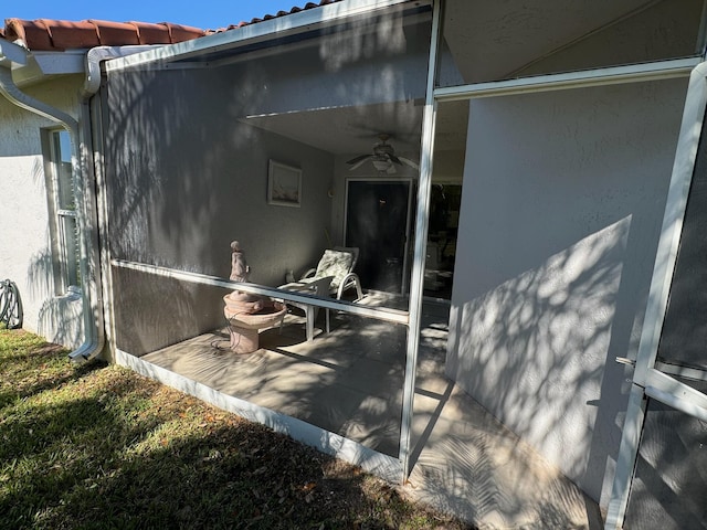 view of patio / terrace with ceiling fan