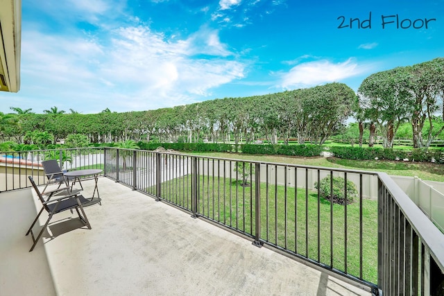 balcony with a water view