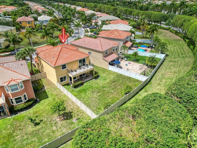 drone / aerial view featuring a residential view