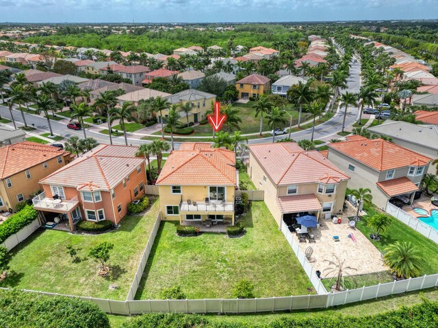 drone / aerial view featuring a residential view