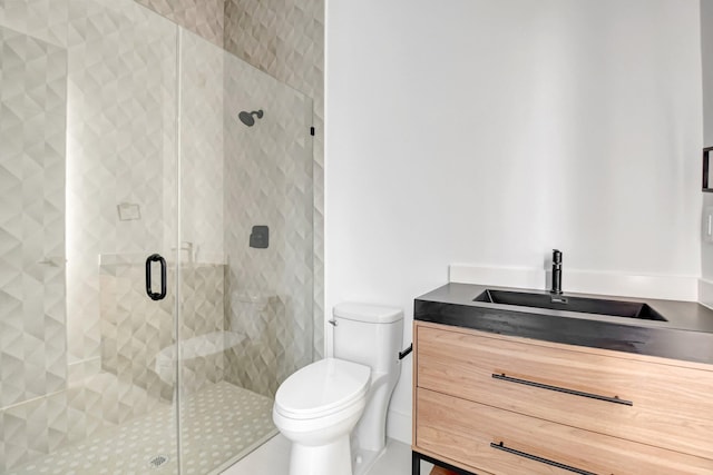 3920 Espan Ct, Palm Springs, FL 33461 - bathroom with a shower stall, toilet, and vanity