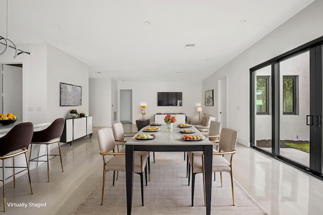dining area with visible vents