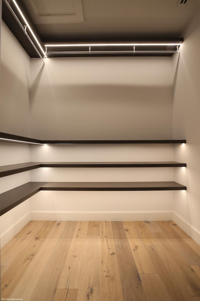 spacious closet with wood-type flooring