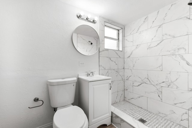 1134 NW 18th Ave, Fort Lauderdale, FL 33311 - full bath featuring toilet, a textured wall, tiled shower, and vanity