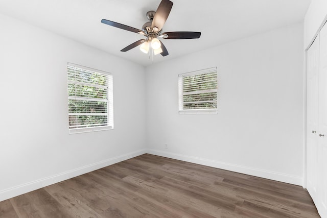 1134 NW 18th Ave, Fort Lauderdale, FL 33311 - empty room with a ceiling fan, baseboards, and wood finished floors