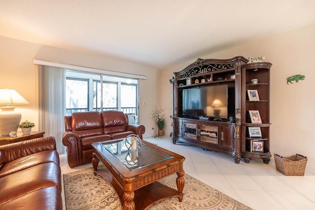 view of tiled living room