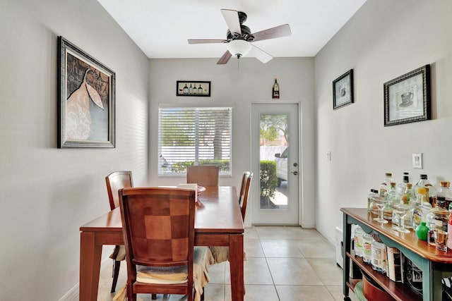 2061 SE Glen Ridge Dr, Port Saint Lucie, FL 34952 - dining room with ceiling fan and light tile patterned floors
